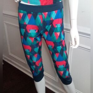 Adidas Womens Techfit Glo Triax Print Training Capris ,Multicolor, Large